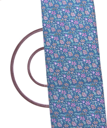 Blue Colour Floral Print Cotton Fabric